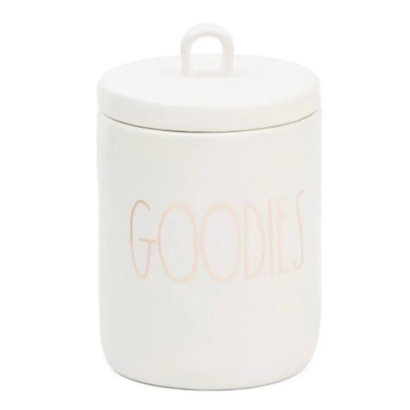 NWT Rae Dunn “Goodies” Loop Lid Container Canister Gold - Picture 1 of 2